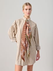 Aela Orange Paisley Frayed Edge Scarf - Image 3 of 3