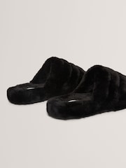 Ted Baker Black Lopsey - Faux Fur Mule Slippers - Image 4 of 4