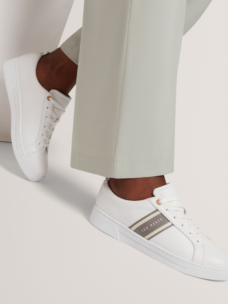 Ted Baker White Bailly Webbing Detail Trainers - Image 1 of 5 Ted Baker White Bailly Webbing Detail Trainers - Image 1 of 5