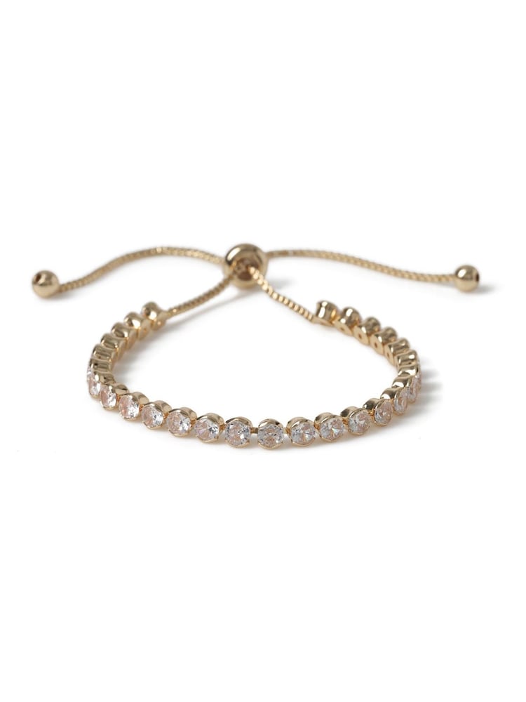 Aela Gold Tone Diamond Simulants Tennis Bracelet - Image 1 of 2