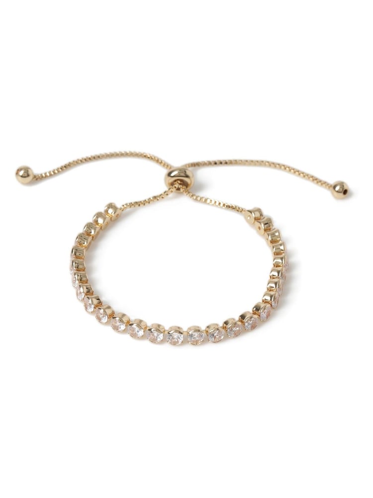 Aela Gold Tone Diamond Simulants Tennis Bracelet - Image 2 of 2