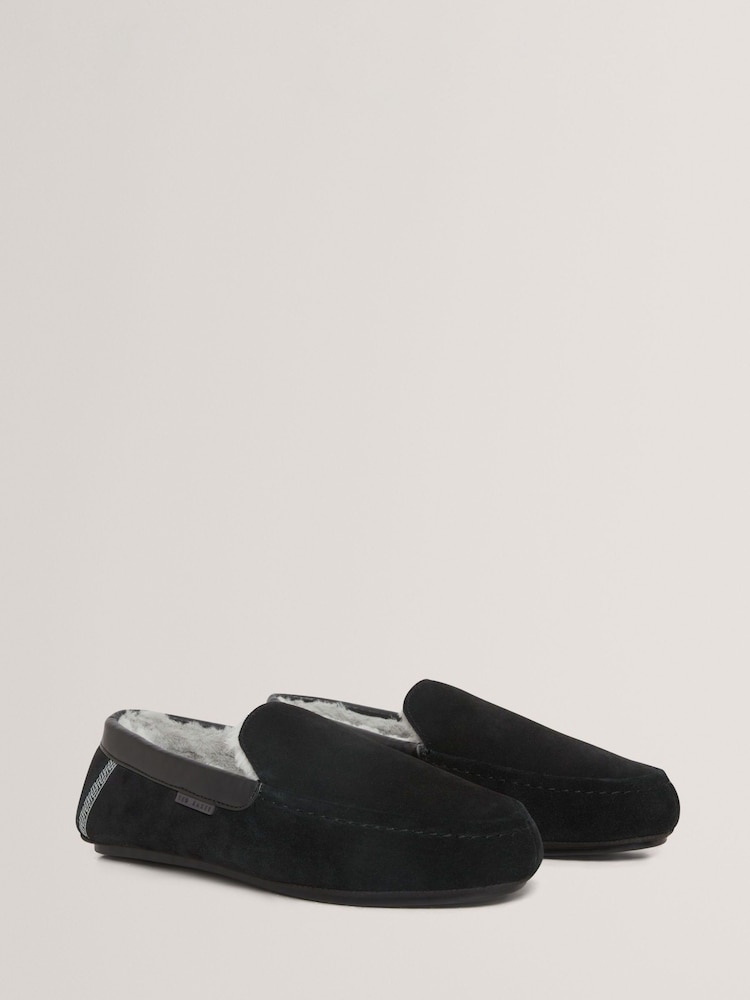Ted Baker Black Vallant - Moccasin Slippers - Image 2 of 4 Ted Baker Black Vallant - Moccasin Slippers - Image 2 of 4