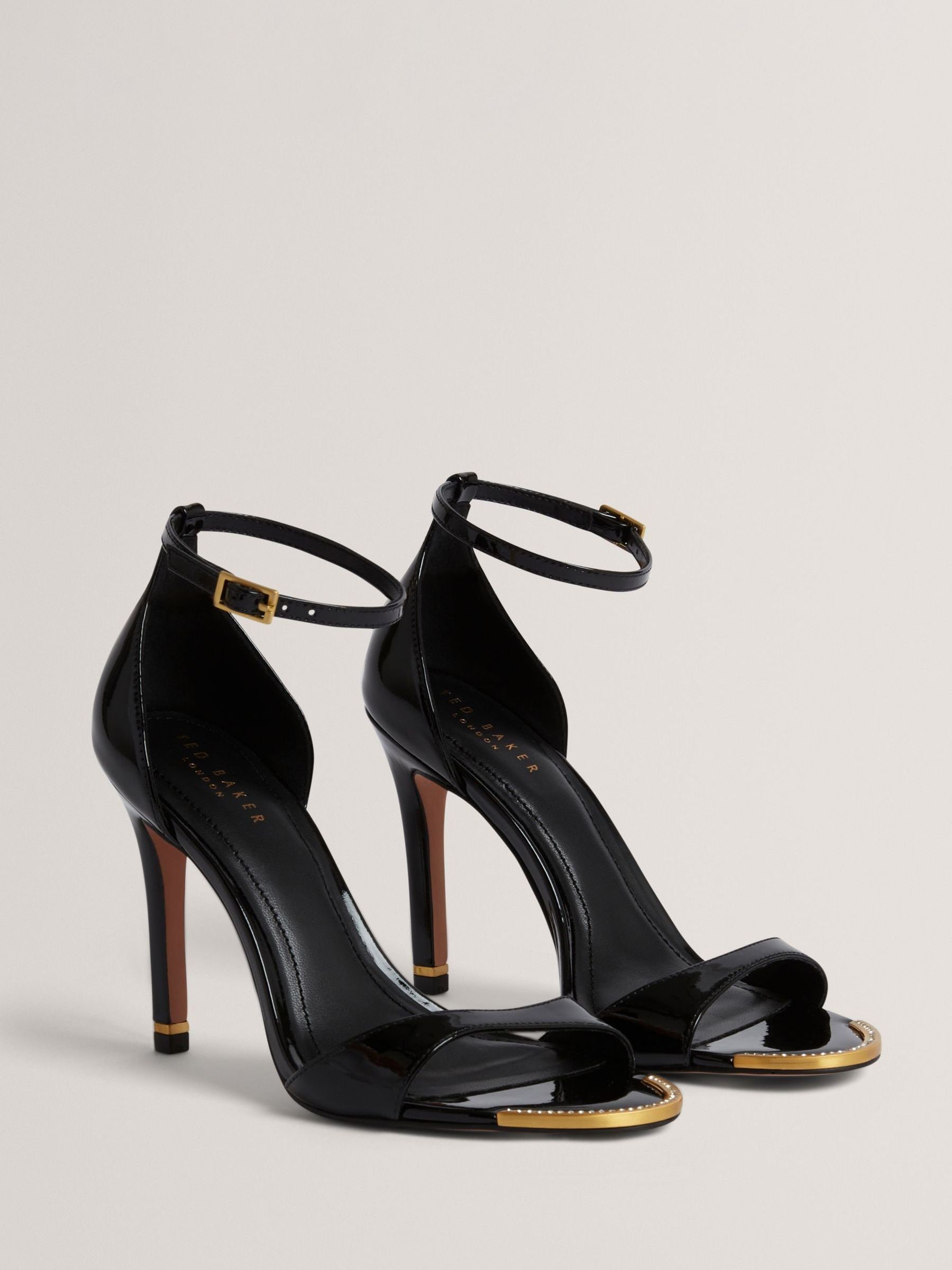 Buy Ted Baker Black Helliy Leather Heeled Sandals from Next Singapore