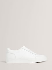 Ted Baker White Kerison - Pebbled Leather Trainers - Image 1 of 4