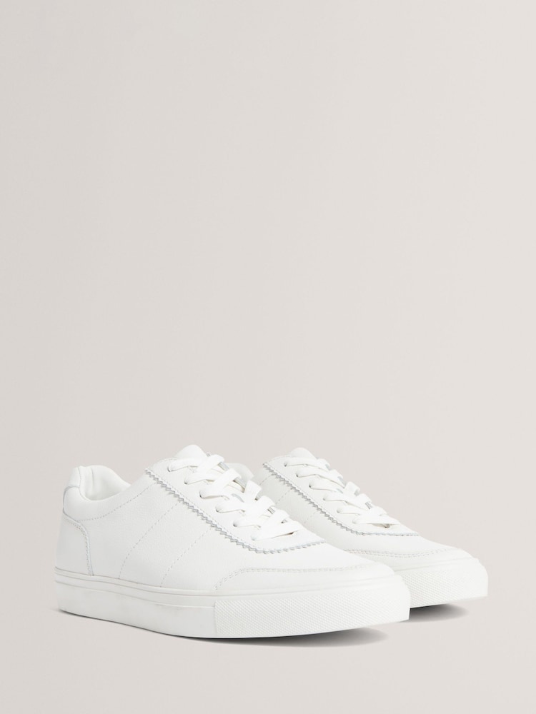 Ted Baker White Kerison - Pebbled Leather Trainers - Image 2 of 4