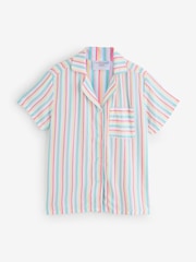 Stripe & Stare Pink Seersucker Short Sleeve Pyjamas Top - Image 1 of 1