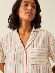 Stripe & Stare Pink Seersucker Short Sleeve Pyjamas Top - Image 4 of 4