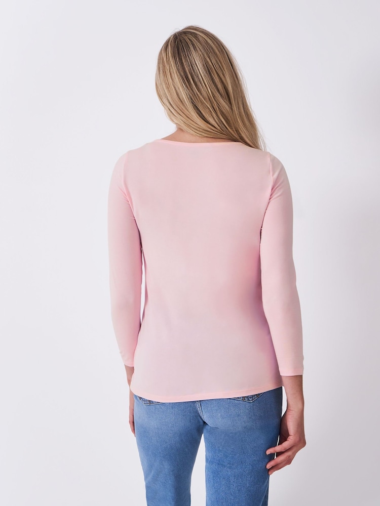 Crew Clothing Company Pink Jemma Boat Neck Top - Image 2 of 5 Crew Clothing Company Pink Jemma Boat Neck Top - Image 2 of 5