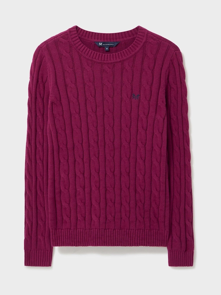 Crew Clothing Company Red Cotton & Cashmere Chunky-Knit Jumper - Image 5 of 5 Crew Clothing Company Red Cotton & Cashmere Chunky-Knit Jumper - Image 5 of 5