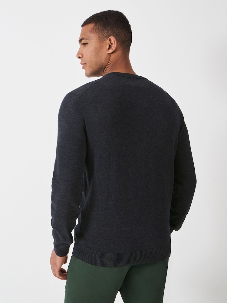 Crew Clothing Company Grey V-Neck Jumper - Image 2 of 5 Crew Clothing Company Grey V-Neck Jumper - Image 2 of 5