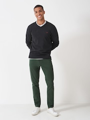 Crew Clothing Company Grey Cotton V-Neck Jumper - Image 3 of 5