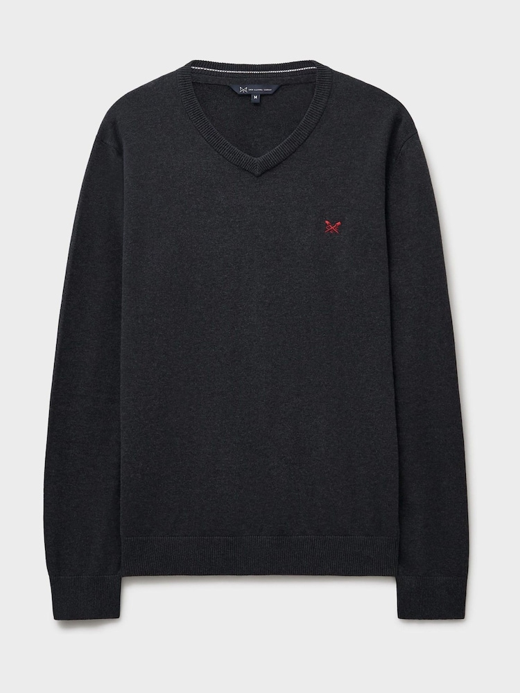 Crew Clothing Company Grey V-Neck Jumper - Image 5 of 5 Crew Clothing Company Grey V-Neck Jumper - Image 5 of 5