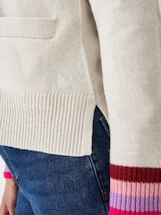 Crew Clothing Company Grey Harmony Relaxed V-Neck Cardigan - Image 4 of 5