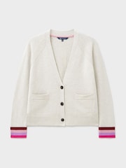 Crew Clothing Company Grey Harmony Relaxed V-Neck Cardigan - Image 5 of 5