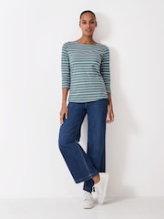 Crew Clothing Company Green Essential Breton T-Shirt - Image 3 of 5