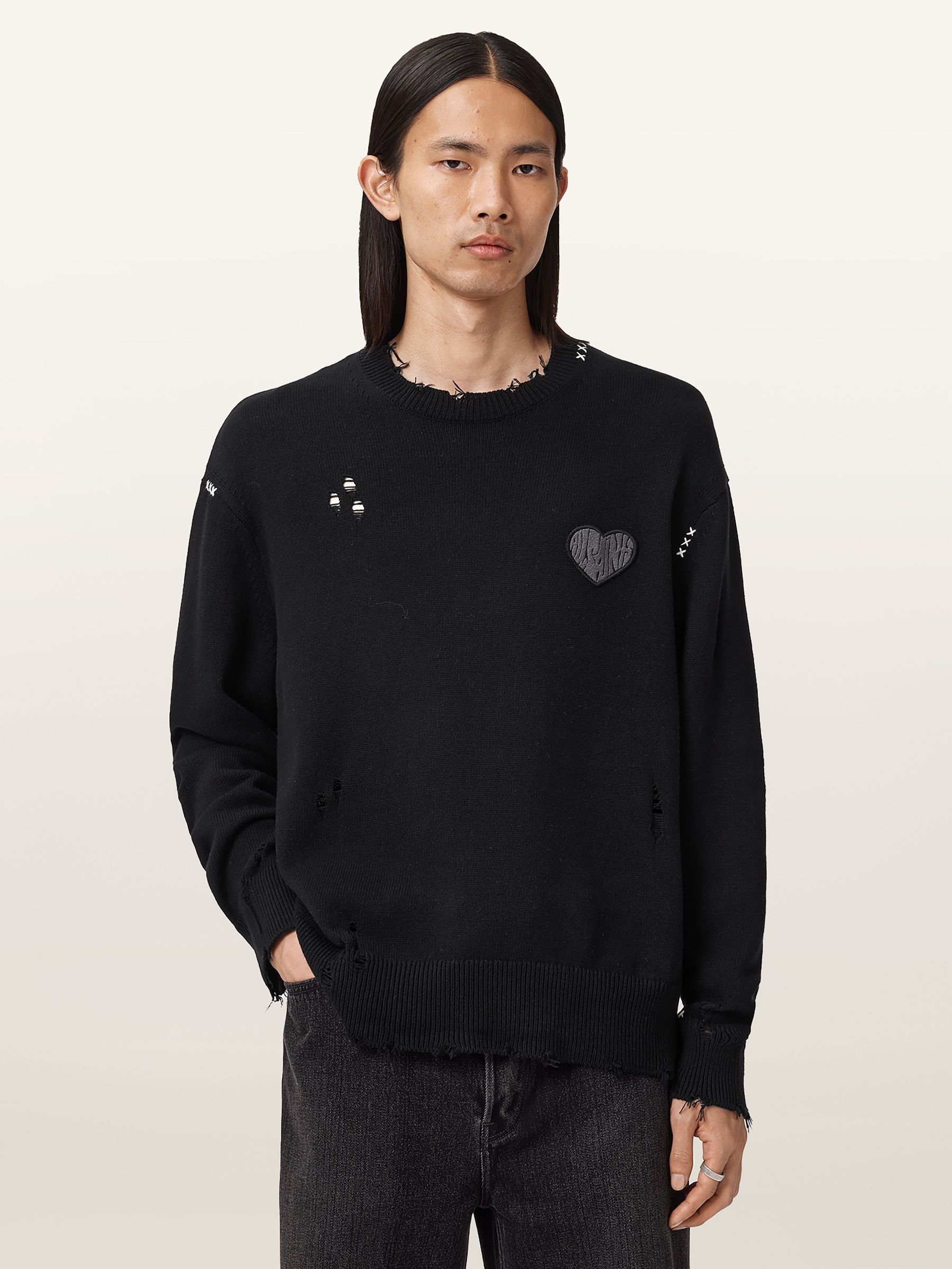 Buy AllSaints Black Theo Crew Neck Jumper from Next USA