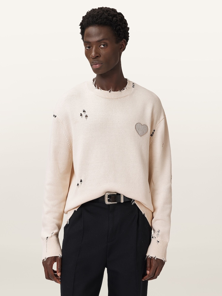 Branco - AllSaints Theo Crew Neck Jumper - Imagem 1 de 6