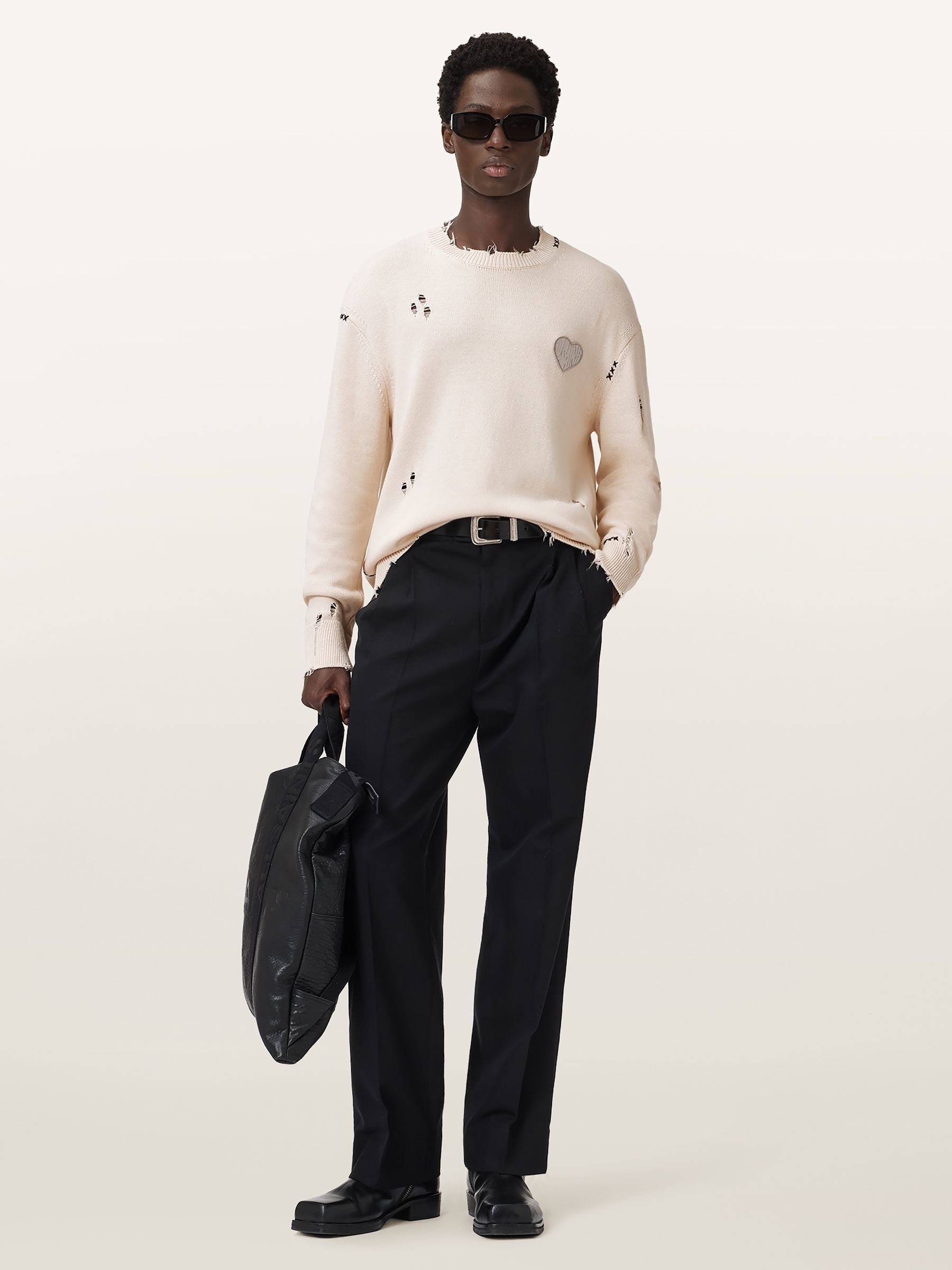 Buy AllSaints White Theo Crew Neck Jumper from Next USA
