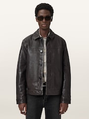 AllSaints Brown Nates Jacket - Image 1 of 7