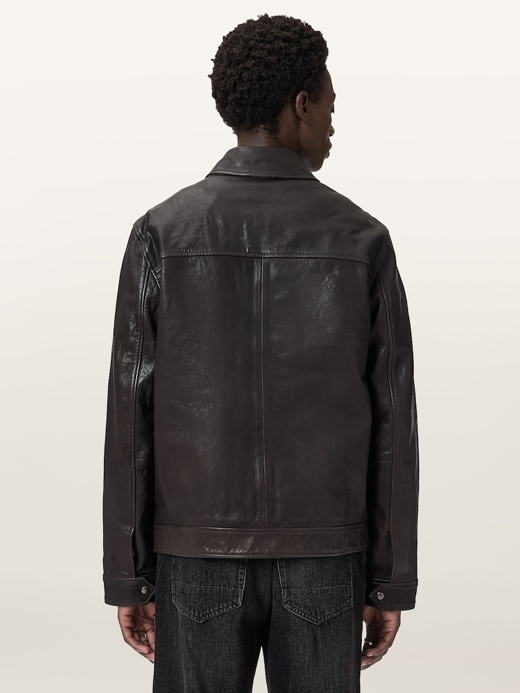 AllSaints Brown Nates Jacket - Image 2 of 7