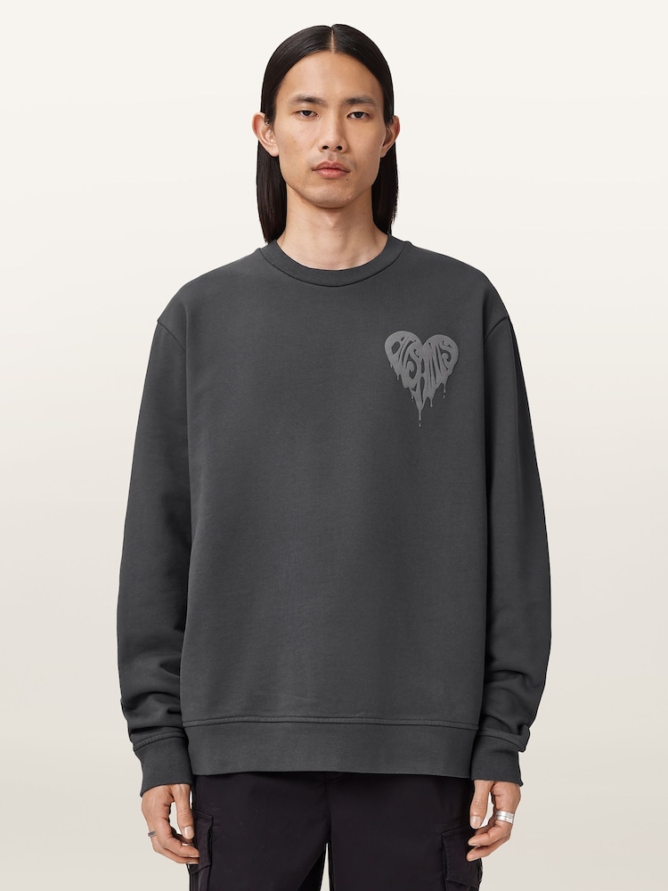 AllSaints Black Trip Crew Sweatshirt - Image 1 of 10