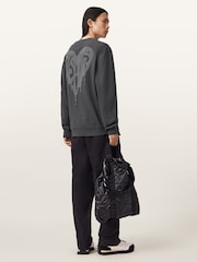 AllSaints Black Trip Crew Sweatshirt - Image 4 of 10