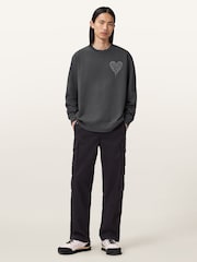 AllSaints Black Trip Crew Sweatshirt - Image 5 of 10