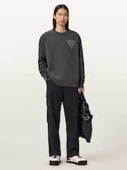 AllSaints Black Trip Crew Sweatshirt - Image 6 of 10