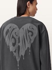 AllSaints Black Trip Crew Sweatshirt - Image 8 of 10