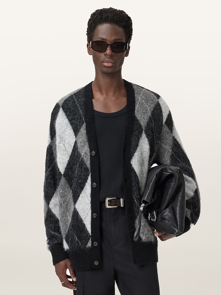 AllSaints Black Bower Cardigan - Image 1 of 8