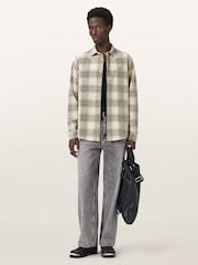 AllSaints Cream Yuki Long Sleeve Shirt - Image 5 of 9