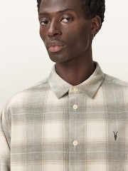 AllSaints Cream Yuki Long Sleeve Shirt - Image 7 of 9