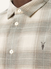AllSaints Cream Yuki Long Sleeve Shirt - Image 8 of 9