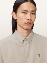 AllSaints Grey Birchwood Long Sleeve Shirt - Image 2 of 8