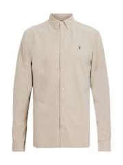 AllSaints Grey Birchwood Long Sleeve Shirt - Image 8 of 8