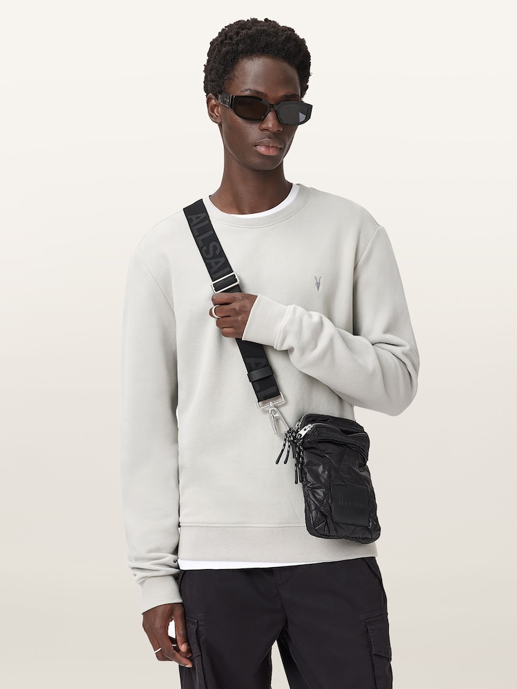 AllSaints Grey Light Slim Fit Raven Sweatshirt - Image 1 of 8