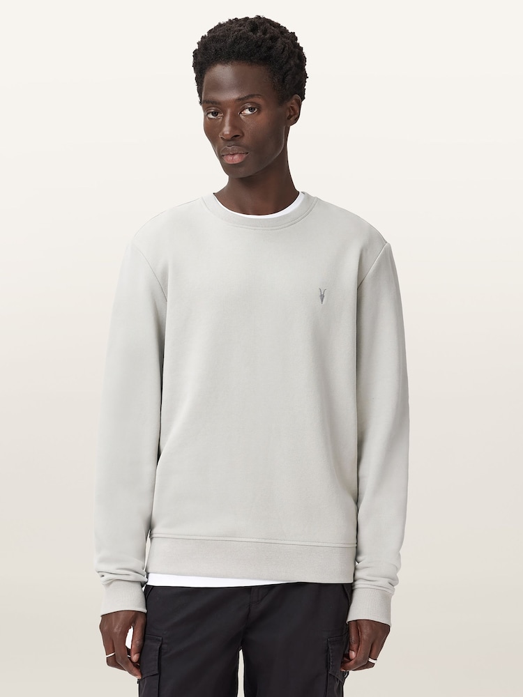 AllSaints Grey Light Slim Fit Raven Sweatshirt - Image 2 of 8