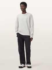 AllSaints Grey Light Slim Fit Raven Sweatshirt - Image 4 of 8