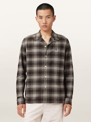 AllSaints Brown Iniko Long Sleeve Shirt - Image 4 of 9