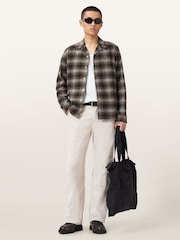 AllSaints Brown Iniko Long Sleeve Shirt - Image 5 of 9