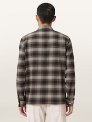 AllSaints Brown Iniko Long Sleeve Shirt - Image 8 of 9