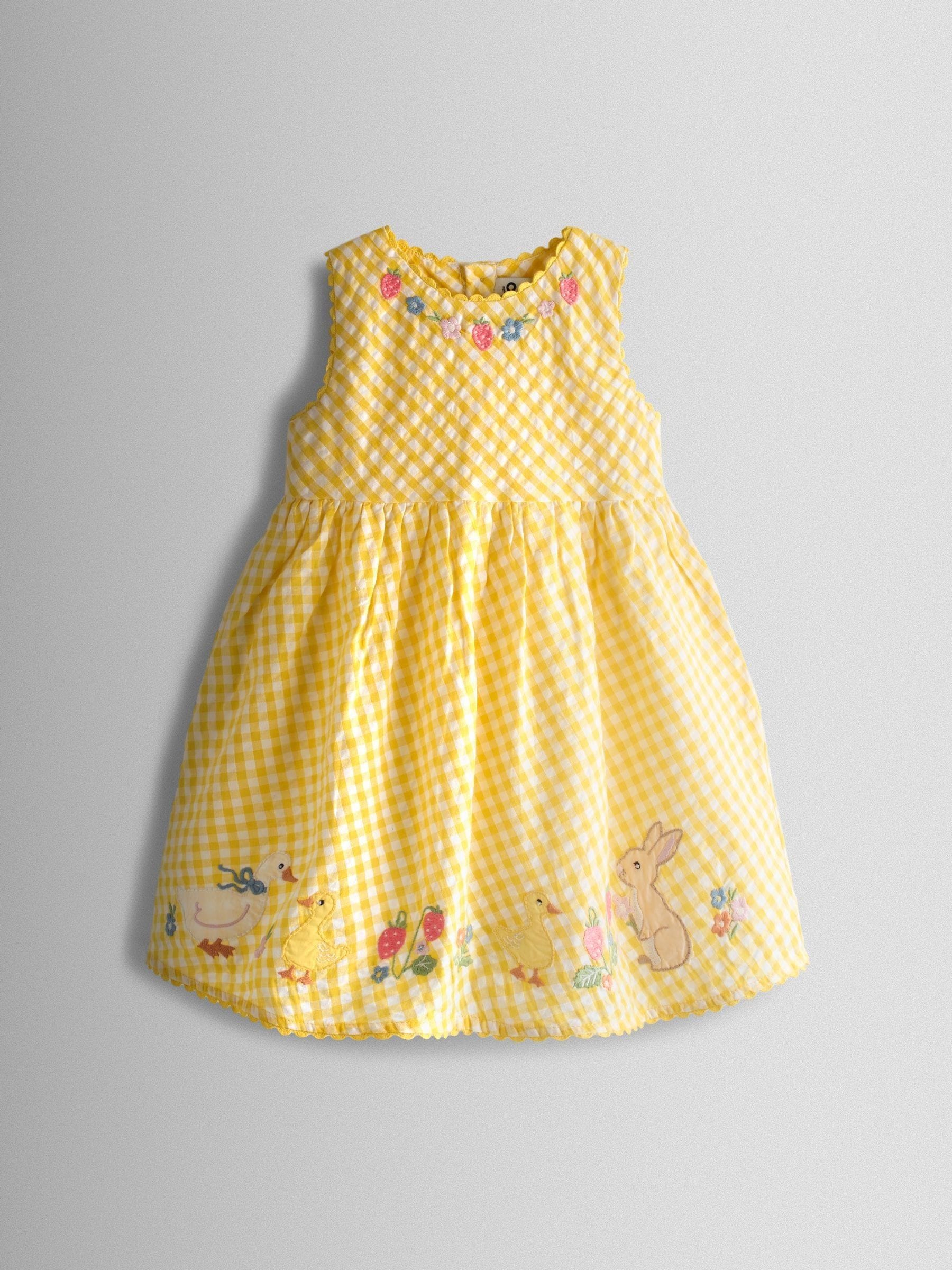 Buy JoJo Maman Bébé Yellow Ducks & Bunnies Appliqué Gingham
