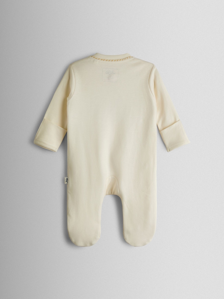 JoJo Maman Bébé Cream My First Easter Appliqué Sleepsuit - Image 2 of 3 JoJo Maman Bébé Cream My First Easter Appliqué Sleepsuit - Image 2 of 3