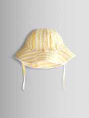 JoJo Maman Bébé Yellow Duck Appliqué Button Front Dress & Hat Set - Image 4 of 9