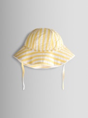 JoJo Maman Bébé Yellow Duck Appliqué Button Front Dress & Hat Set - Image 5 of 9