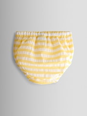 JoJo Maman Bébé Yellow Duck Appliqué Button Front Dress & Hat Set - Image 7 of 9