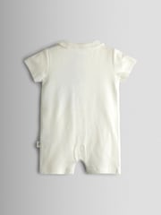 JoJo Maman Bébé Embroidered Organic Cotton Short Sleeve Sleepsuit - Imaginea 3 din 4
