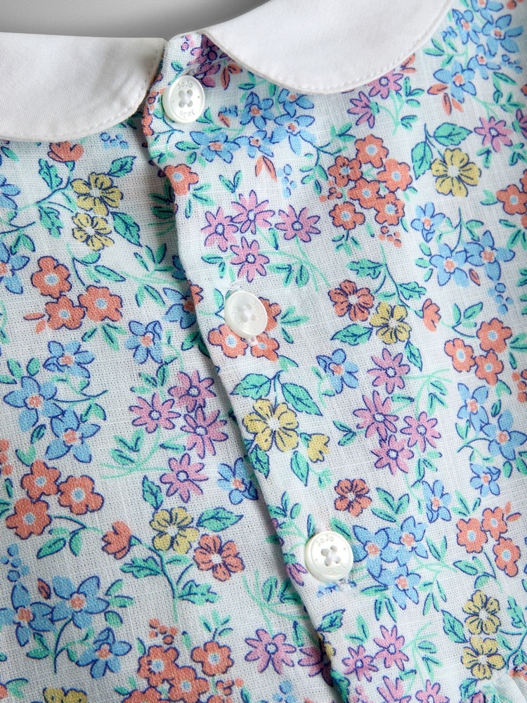 JoJo Maman Bébé Cream Collared Ditsy Floral Smocked Dress - Image 6 of 6 JoJo Maman Bébé Cream Collared Ditsy Floral Smocked Dress - Image 6 of 6