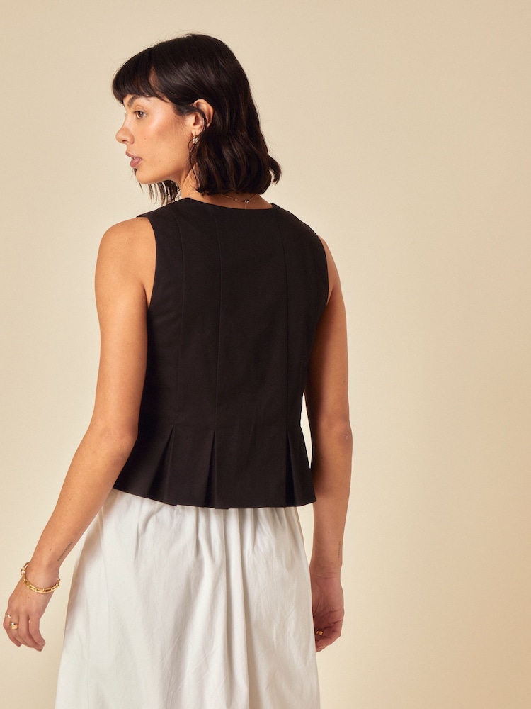 Nobodys Child Black Tie Front Waistcoat - Image 2 of 5 Nobodys Child Black Tie Front Waistcoat - Image 2 of 5
