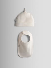 JoJo Maman Bébé Red Strawberry Embroidered Hat and Bib Set - Image 2 of 4